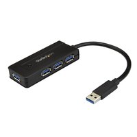 StarTech.com StarTech 4口USB 3.0高速集线器 5Gbps充电扩展 便携迷你设计 笔记本电脑桌面通用 自带电源适配器