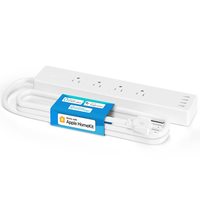 meross 智能电源板兼容 Apple HomeKit、Siri、Alexa、Google Home 和 SmartThings、WiFi 浪涌保护器,带 4 个 AC 插座,4 个 USB 端口和 6 英尺延长线,语音和遥控器