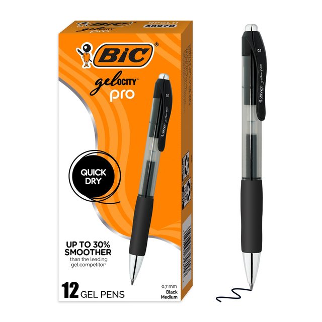Bic 中性墨水圆珠笔 0.7mm 持久耐用 黑色 书写