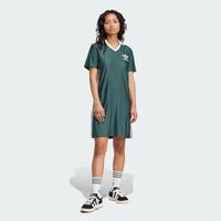 adidas 三叶草 三叶草V领时尚透气百搭女子短袖连衣裙短裙T恤裙