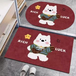 金玉铭川 热销！吸水/防滑/速干/硅藻泥浴室地垫2个装 40X60cm