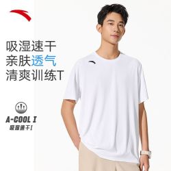 安踏 男士速干衣跑步短袖T恤