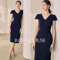 Roey s house 罗衣魔衣2026夏装高级肌理感连衣裙女透气知性职业修身裙