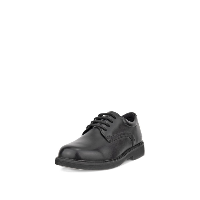 ecco Unisex-Child London 平头牛津鞋, 黑色