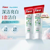 六必治 白茶清新口气牙膏 180g*2支 成人含氟防蛀健齿清火护龈国货家庭装正品