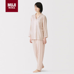無印良品 MUJI 女式 无侧缝双层纱织 睡衣 家居服套装
