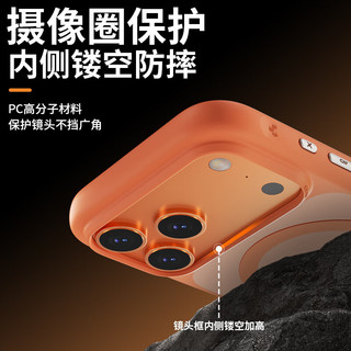 蓝猩先生 适用iPhone17ProMax AI按键橙标肤感防滑手机壳 白色