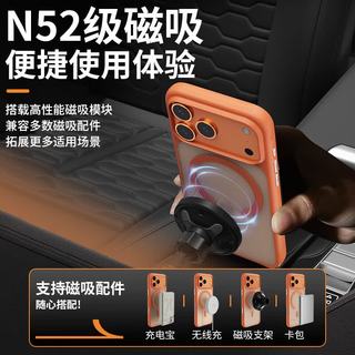 蓝猩先生 适用iPhone17ProMax AI按键橙标肤感防滑手机壳 白色