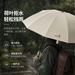 勋阳宇乐 全自动60骨环扣雨伞商务太阳伞 曜石黑