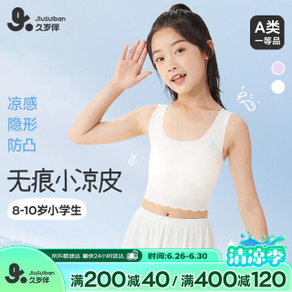 久岁伴 儿童内衣女童发育期少女文胸8-10岁薄款莫代尔女孩中长款隐形背心