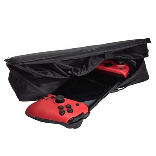 HORI 任天堂Switch收纳包 硬壳便携保护套 兼容OLEDLite主机 可装AC适配器分体手柄 3格分层设计 TPU材质旅行收纳盒
