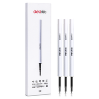 deli 得力 旋转中性笔芯 S99签字笔专用替芯 0.5mm黑色3支/盒S210