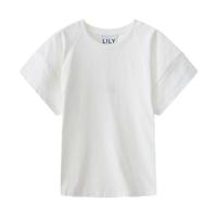 LILY 女士圆领纯色短袖T恤