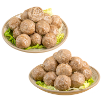 潮兴记 源选牛肉丸牛筋丸双拼500g*4包共4斤 肉含量90%潮汕手打火锅食材