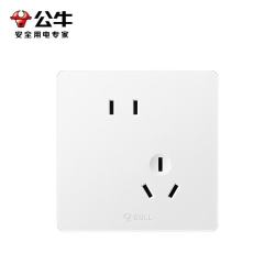 公牛 开关插座 G12系列10A斜五孔插座86型面板G12Z223AS 白色 十只装