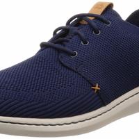 Clarks 男士低帮运动鞋,蓝色海军蓝,40 EU