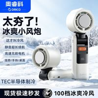 百亿补贴：奥睿科 手持风扇半导体冰敷制冷USB风扇可挂脖便携户外大风力风扇