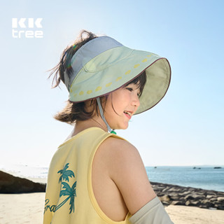 kk树 儿童帽子防晒帽防紫外线男女童透气空顶帽夏季