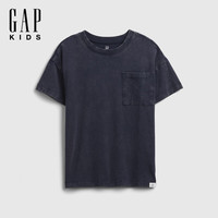 Gap 男幼童夏季口袋圆领短袖T恤 海军蓝 110cm