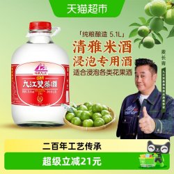 九江双蒸 浸泡白酒29.5度低度酒水浸泡酒5.1L自酿青梅果浸泡用酒