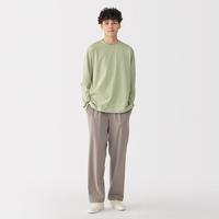 無印良品 MUJI 【天竺编织】男士圆领长袖T恤 棉混纺打底百搭休闲