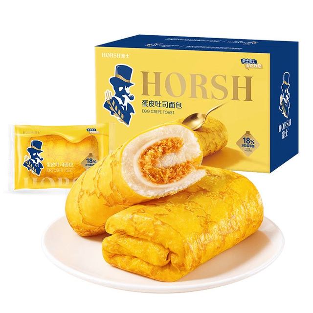 豪士 蛋皮肉松夹心吐司面包 420g