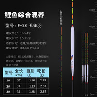 冠标 F-28 高灵敏孔雀羽浮漂 三目加粗尾 2号