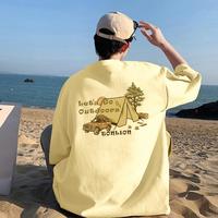 唐狮 2026春夏款男式T恤220g纯棉短袖T恤后背印花时尚百搭