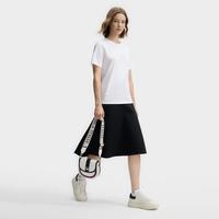 FILA 女装女式T恤女士时尚休闲简约舒适圆领套头针织短袖衫