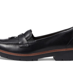 Clarks 乐福鞋女Westlynn Bella 舒适休闲平底单鞋女鞋 Black Leather 8.5 Wide