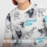 巴拉巴拉 男童纯棉短袖T恤 白灰色调00312 140cm