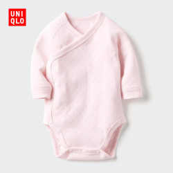 优衣库 婴幼儿长袖包臀连体衣 水粉色 60cm