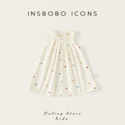 insbobo 女童连衣裙夏装2025宝宝公主裙儿童裙子无袖花苞裙夏天童装潮