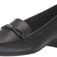 Clarks 女式 朱丽叶闪耀 26175180 乐福鞋 装饰 Classic Loafer Black Leather 6.5