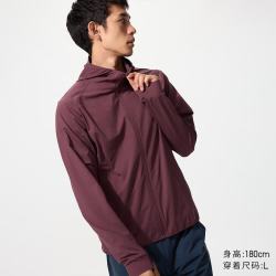 优衣库 487511 DRY-EX速干防紫外线连帽开衫 暗红色 XS 防晒服