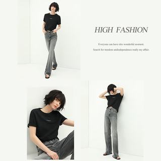 COCOBELLA TS640B 简约字母印花 黑色 M 女士T恤