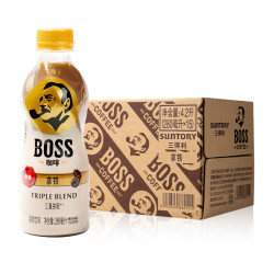 三得利 Boss咖啡 拿铁咖啡三重拼配深度烘焙280ml*15瓶