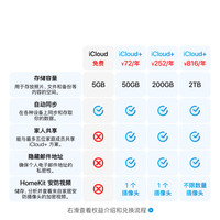 Apple iCloud+权益包（含12个月50GB） 适用iPhone/iPad/Mac