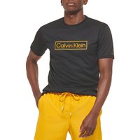 Calvin Klein 男式轻质速干短袖 黑色 大