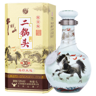 牛栏山 二锅头青龙 珍品30 生肖马年 清香型白酒 53度 1L*1瓶 单瓶装