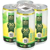 屈臣氏 猫超臻选海盐菠萝气泡果汁265ml*4罐/芭乐茉莉真果汁气泡水饮料屈臣氏汽水