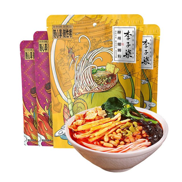 李子柒 方便速食柳州螺蛳粉爆椒酸笋螺丝粉丝米线广西特产组合装