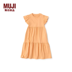 無印良品 MUJI CB1JWA4S 喇叭袖连衣裙 浅橙色 120/60
