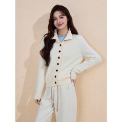 茵曼 秋冬法式温柔气质针织开衫纯色百搭毛衣外套女
