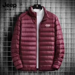 JEEP SPIRIT 男士轻薄羽绒服 短款时尚无缝白鸭绒外套