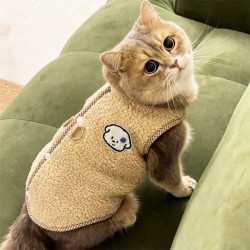 泰格宠物 猫咪衣服秋冬可牵引防掉毛加绒保暖金渐层布偶猫蓝猫英短可爱绒衣