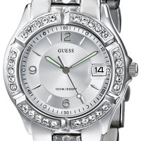 GUESS 女士银色日历腕表 36mm防水100米 石英机芯