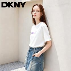 DKNY 圆领棉质T恤亲肤透气日常休闲百搭短袖26新款夏季