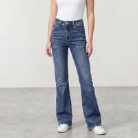 DKNY 女士弹力高腰修身微喇牛仔裤