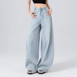 DKNY 女士阔腿牛仔裤 春夏高腰复古休闲裤